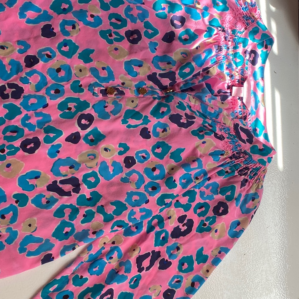 Vibrant Pink and Blue Leopard Print Skirt
